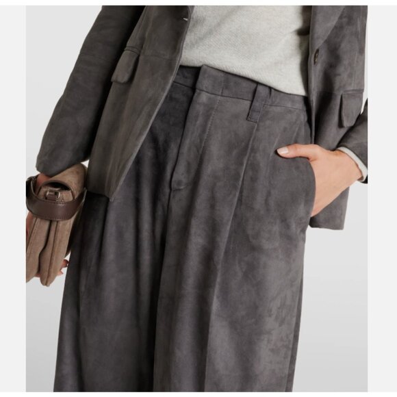 Brunello Cucinelli Suede straight pants - Picture 3 of 11